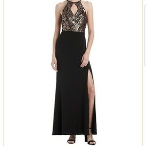 Holiday Party Black and Gold Gown size 8